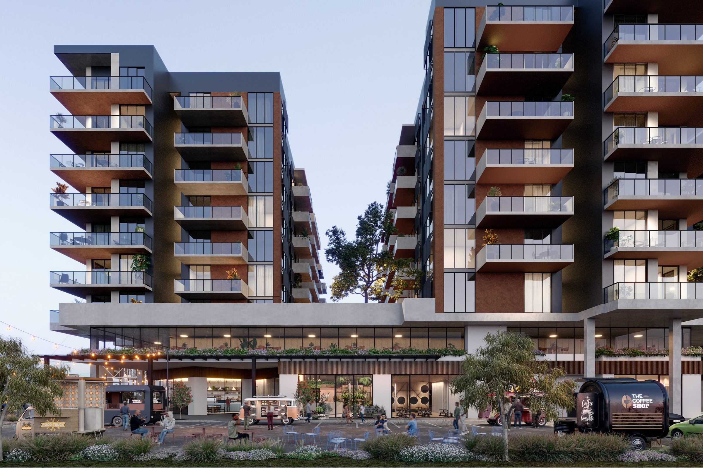 New apartment development at 265 Duke Street Sunshine North Melbourne — Duke & Stone exterior view from Surrey Street